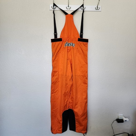 Icon Motorcycle Rain Jacket Trousers Set Orange XL Gray Waterproof Riding Suit - Picture 9 of 12